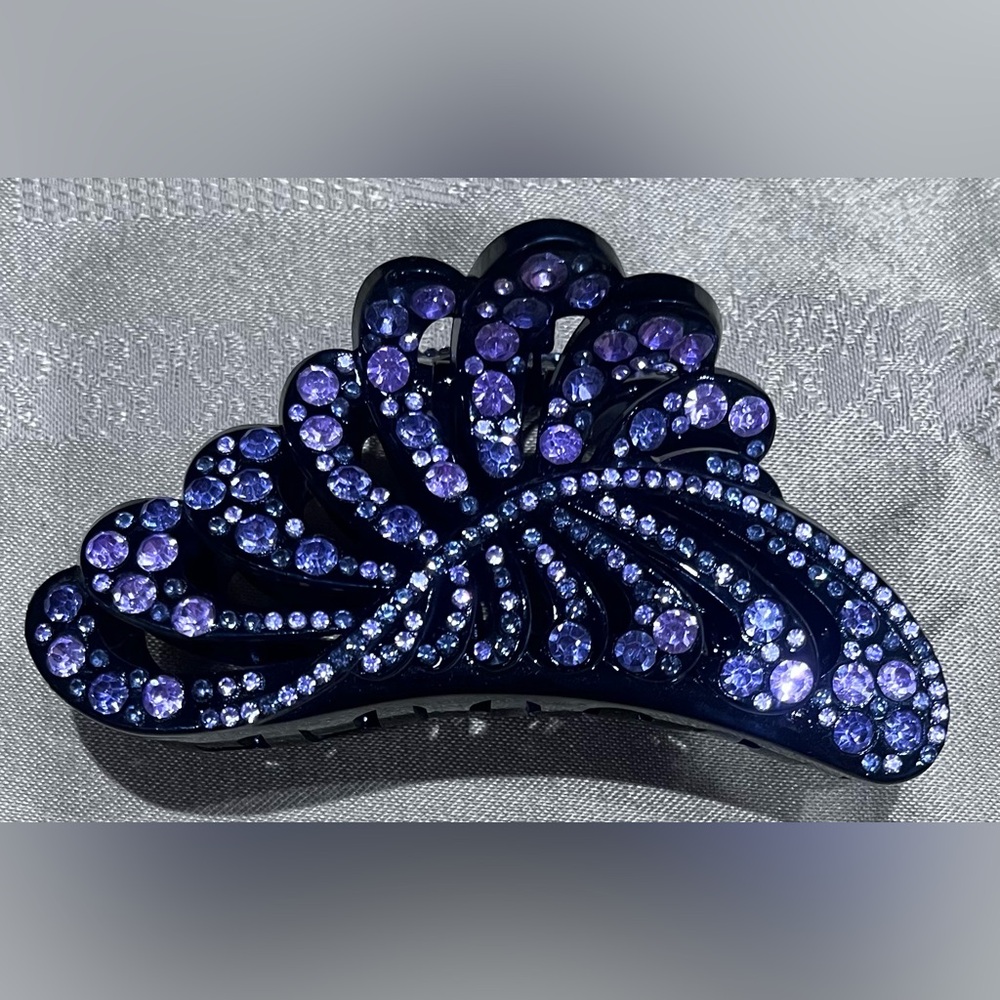 Crystal Embellished Purple Hair Claw Clip